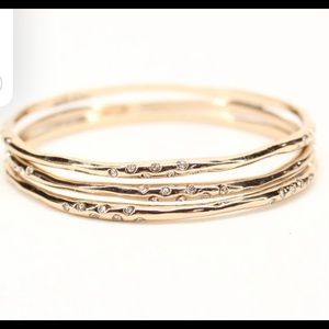 Stella & Dot Gold & Rhinestone Stacking Bracelets